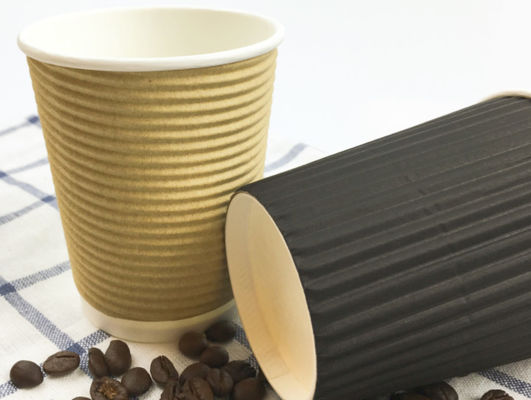 8 온스 중벽 물결모양 반대 끓임 소독 일회용 커피 종이컵