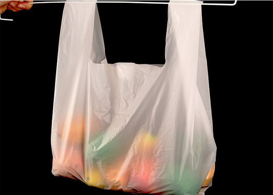 14x50cm 하얀 미생물에 의해 분해된 야채 과일 T셔츠 일회용 플라스틱 가방