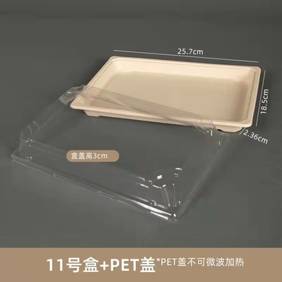 애완 플라스틱 뚜껑 새지 않는 미생물에 의해 분해된 사탕수수 초밥 도시락과 극초단파로 발송할 수 있는 종이 푸드 박스