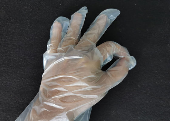 환경 친화적 통기성 부드러운 투명한 미생물에 의해 분해된 일회용 장갑