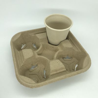 2&amp;4 종이가 캐리어를 잔 모양으로 만든 좋은 커피컵 트레이, 미생물에 의해 분해된 펄프는 운반하여 가져갑니다